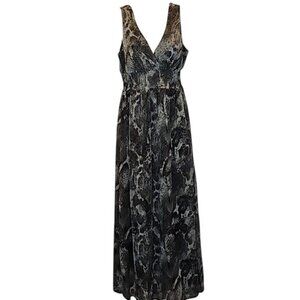 Chaudry Animal Print Sleeveless Smocked Maxi Dress Medium New Women's Flowy